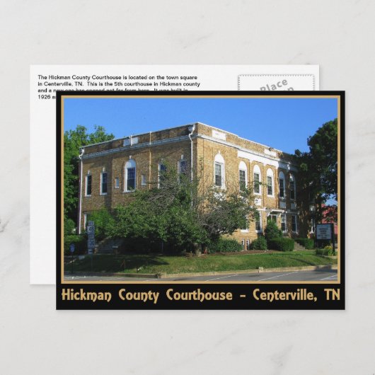 Hickman County Courthouse - Centerville, TN Briefkaart (Voorkant / Achterkant)