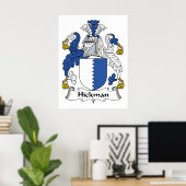 Hickman Family Crest Poster (Thuiskantoor)
