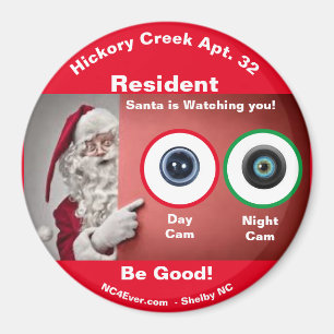 Hickory Creek Apt. 32 Kerstman kijkt Magnet