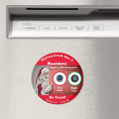 Hickory Creek Apt. 6 Kerstman kijkt Magnet (Insitu (Vaatwasser))