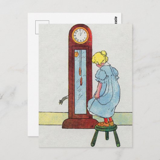 Hickory, Dickory, Dock Moeder Gans Kwekerij Rhyme Briefkaart (Voorkant / Achterkant)