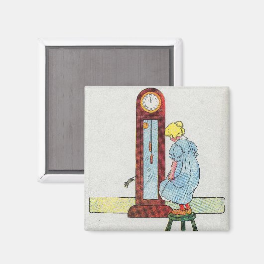 Hickory, Dickory, Dock Moeder Gans Kwekerij Rhyme Magneet (Voorkant / Achterkant)