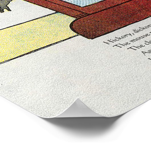 Hickory, Dickory, Dock Moeder Gans Kwekerij Rhyme Poster (Hoek)