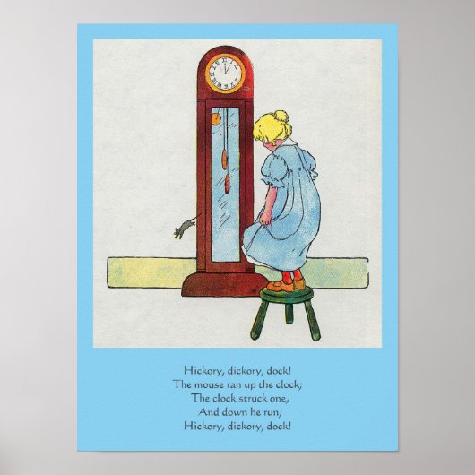 Hickory, Dickory, Dock Moeder Gans Kwekerij Rhyme Poster (Voorkant)