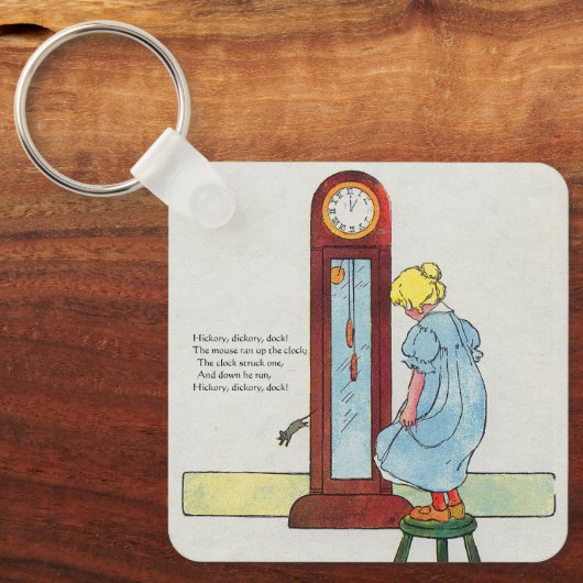 Hickory, Dickory, Dock Moeder Gans Kwekerij Rhyme Sleutelhanger (Voorkant)