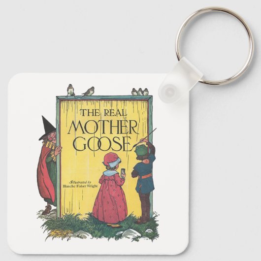 Hickory, Dickory, Dock Moeder Gans Kwekerij Rhyme Sleutelhanger (Achterkant)