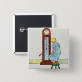 Hickory, Dickory, Dock Moeder Gans Kwekerij Rhyme Vierkante Button 5,1 Cm (Voorkant /achterkant)