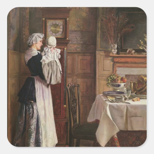 Hickory, Dickory, Dock Vierkante Sticker (Voorkant)