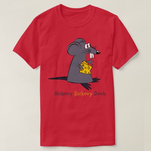 Hickory Dickory Dock zonder Lijst T-shirt (Design voorkant)