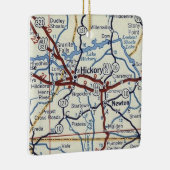 Hickory NC  Map Keramisch Ornament (Rechts)