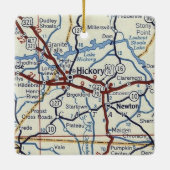 Hickory NC  Map Keramisch Ornament (Achterkant)