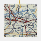 Hickory NC  Map Keramisch Ornament (Voorkant)