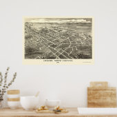 Hickory, NC Panoramic Map - 1907 Poster (Keuken)