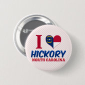 Hickory, North Carolina Ronde Button 5,7 Cm (Voorkant /achterkant)