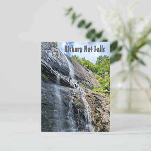 Hickory Nut Herfsten Schoorsteen Rock NC Waterval Briefkaart (Staand voorkant)