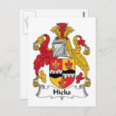 Hicks Family Crest Briefkaart (Voorkant / Achterkant)