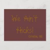 Hicks, we zijn geen Briefkaart (Voorkant)