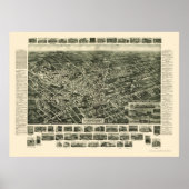 Hicksville, NY Panoramic Map - 1925 Poster (Voorkant)