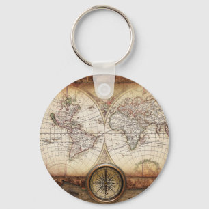 Hictorische kaart sleutelhanger