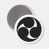 Hidari mitsudomoe, Japan Magneet (Voorkant / Achterkant)