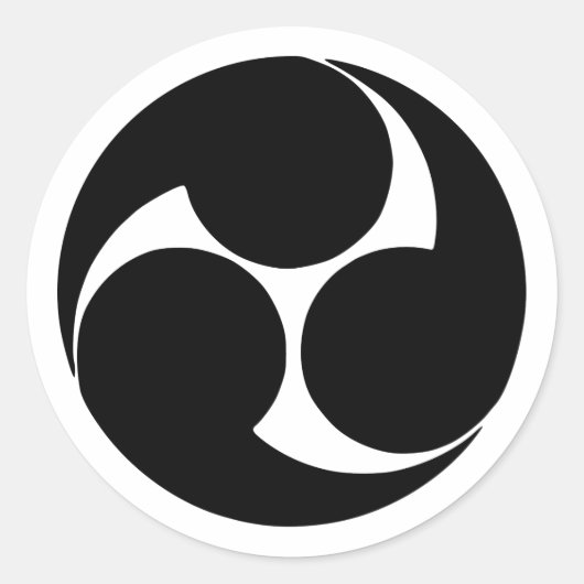 Hidari mitsudomoe, Japan Ronde Sticker (Voorkant)