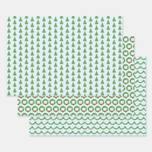 Hidden Animals Wrapping Paper Flat Sheet Set of 3 (Set)