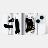 Hidden Black Cat Cute Funny Minimalist Animal Love Case-Mate iPhone Case (Achterkant (horizontaal))