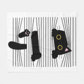 Hidden Black Cat Cute Funny Minimalist Animal Love Fleece Deken (Voorkant (Horizontaal))