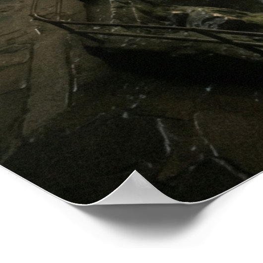 Hidden Cave Waterfall Sunlight Rays Poster (Hoek)