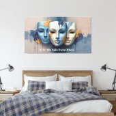 Hidden Emotions - Contemporary Surreal Mask Canvas Afdruk (Insitu (Slaapkamer))