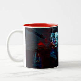 Hidden Face - Abstract Coffee Mug Tweekleurige Koffiemok