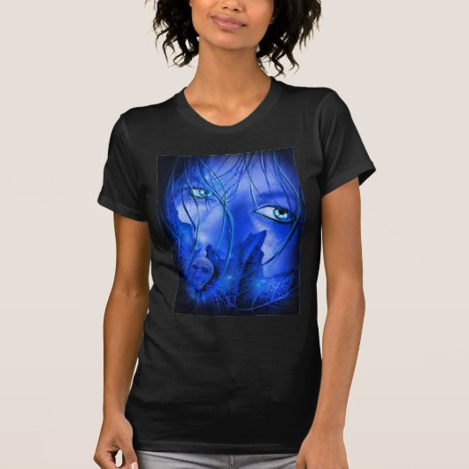 HIDDEN FEAR BLUE GIRL MET SKULL T-SHIRT (Voorkant)