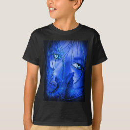 HIDDEN FEAR BLUE GIRL MET SKULL T-SHIRT