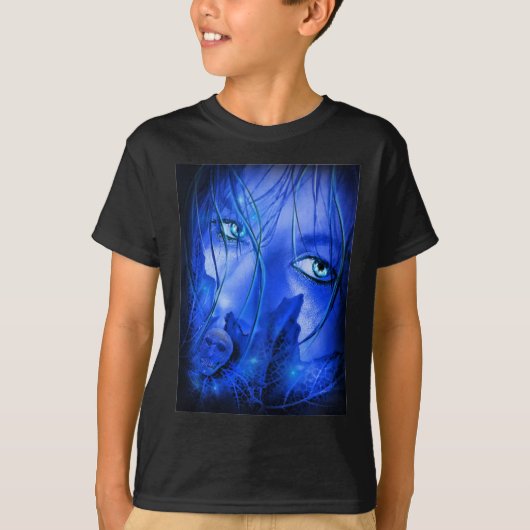 HIDDEN FEAR BLUE GIRL MET SKULL T-SHIRT (Voorkant)