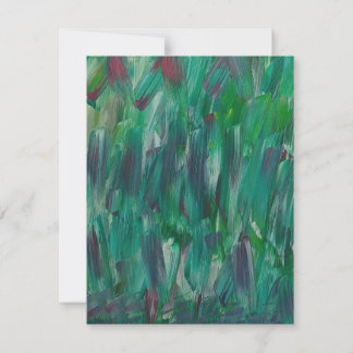 Hidden Green Red White Colorful Abstract Art Bedankkaart