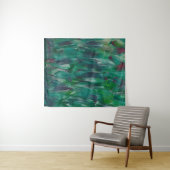 Hidden Green Red White Colorful Abstract Art Wandkleed (In Situ (horizontaal))