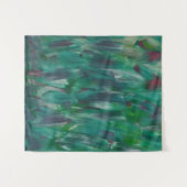 Hidden Green Red White Colorful Abstract Art Wandkleed (Voorkant (horizontaal))