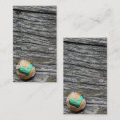 Hidden Heart Rock op Rustic Wood Visitekaartje (Voorkant / Achterkant)