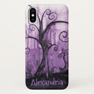 Hidden Hearts Treedt Paarse Fantasy Art Jouw naam Case-Mate iPhone Case