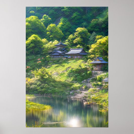 Hidden Hillside Haven, Japans platteland Poster (Voorkant)