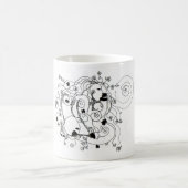 Hidden in the garden. - Ink drawing Koffiemok (Center)