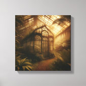 Hidden Jungle Glasshouse Bathed in Golden Light Canvas Afdruk (Voorkant)