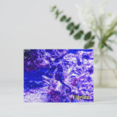 Hidden Seahorse Art in Purple and Blue Florida Briefkaart (Staand voorkant)