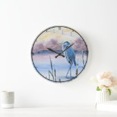 Hidden Valley Blue Heron Pastel Gallery Lake Art Grote Klok (Huis)