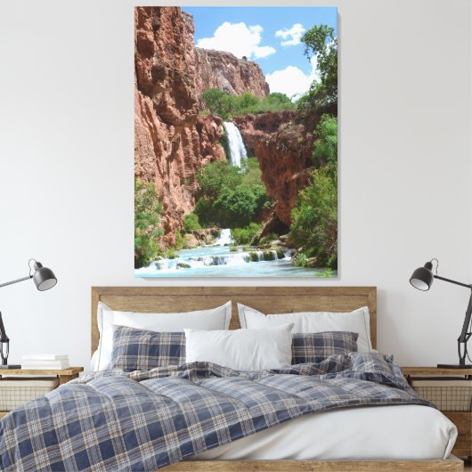 Hidden Waterfall Fine Art Southwest Canvas Afdruk (Insitu (Slaapkamer))