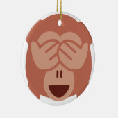 Hide and seek Emoji Monkey Keramisch Ornament (Rechts)