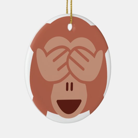 Hide and seek Emoji Monkey Keramisch Ornament (Rechts)