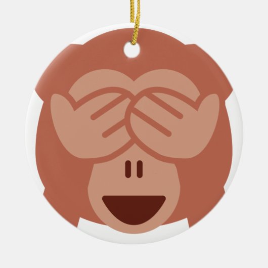 Hide and seek Emoji Monkey Keramisch Ornament (Voorkant)