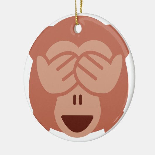 Hide and seek Emoji Monkey Keramisch Ornament (Links)
