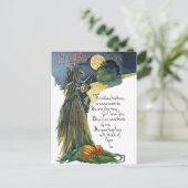 Hidende heks met Halloween Poem Briefkaart (Staand voorkant)
